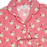 Red Striped Vintage Santa Button Down Pajama Set