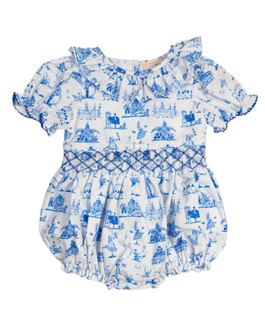 Nutcracker Toile Smocked Jenny Bubble