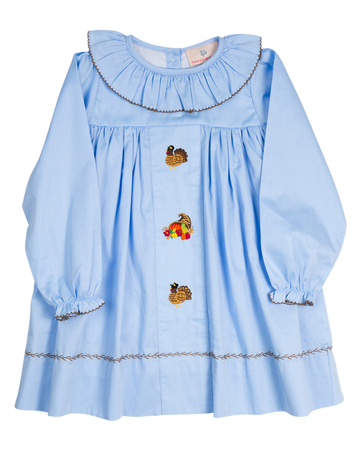 Light Blue Hand Embroidered Turkey Dress