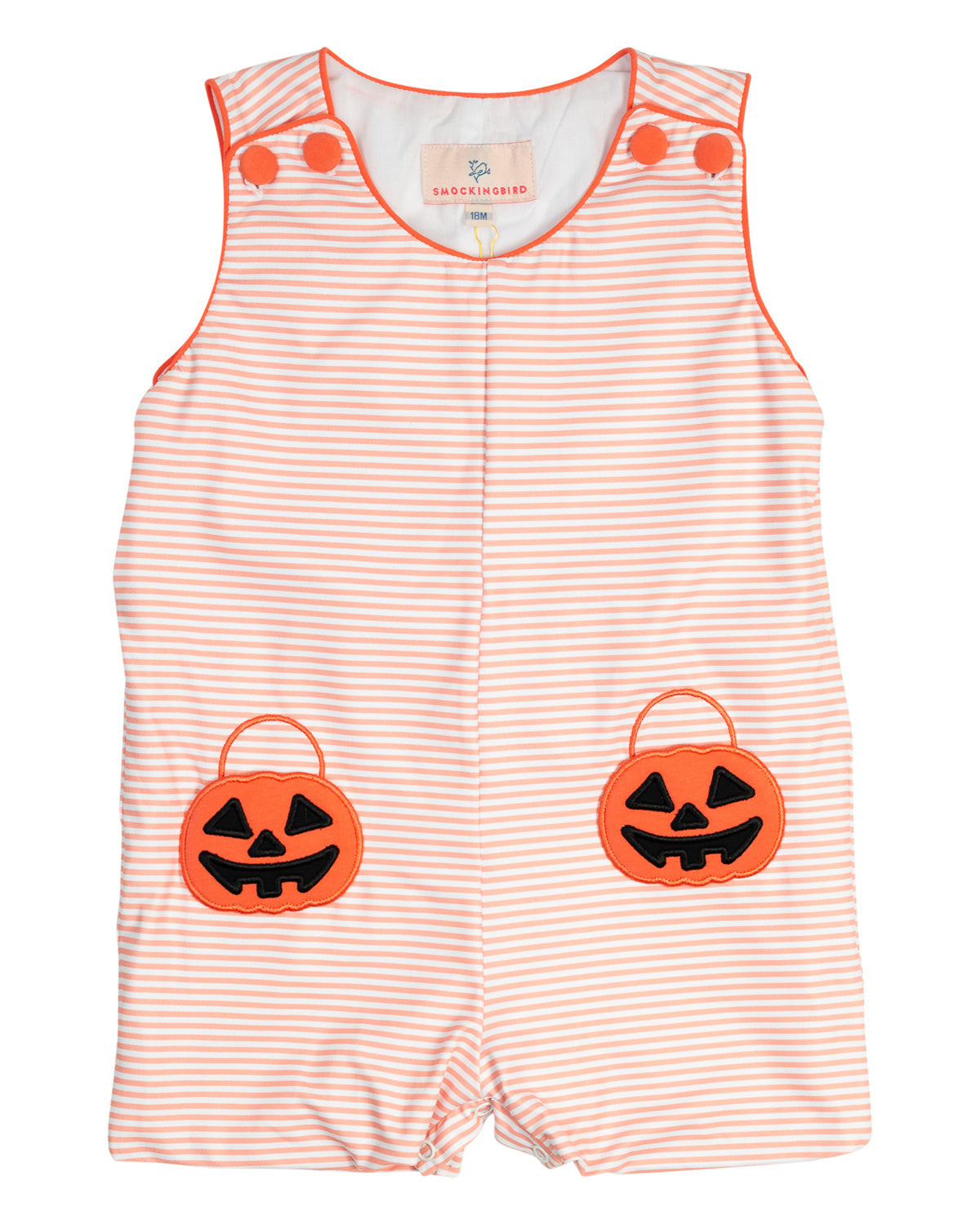 Jackolantern Pockets Striped Knit Shortall