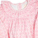 Pink Checked Hearts Knit Bubble- FINAL SALE