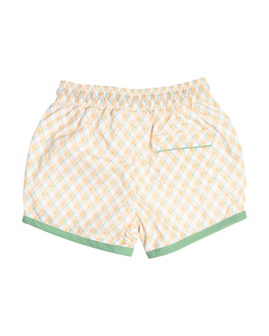 Sage and Peach Checked Shorts-FINAL SALE