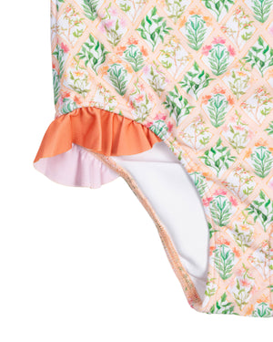 Peachy Florals One Piece-FINAL SALE