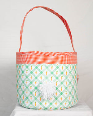 Easter Basket in Carrot Patch Plaid-FINAL SALE