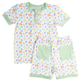 Run for the Roses Short Sleeve Pajama Set with Green Trim- FINAL SALE