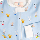 Bunny Portraits Knit Zip Up Pajamas-FINAL SALE