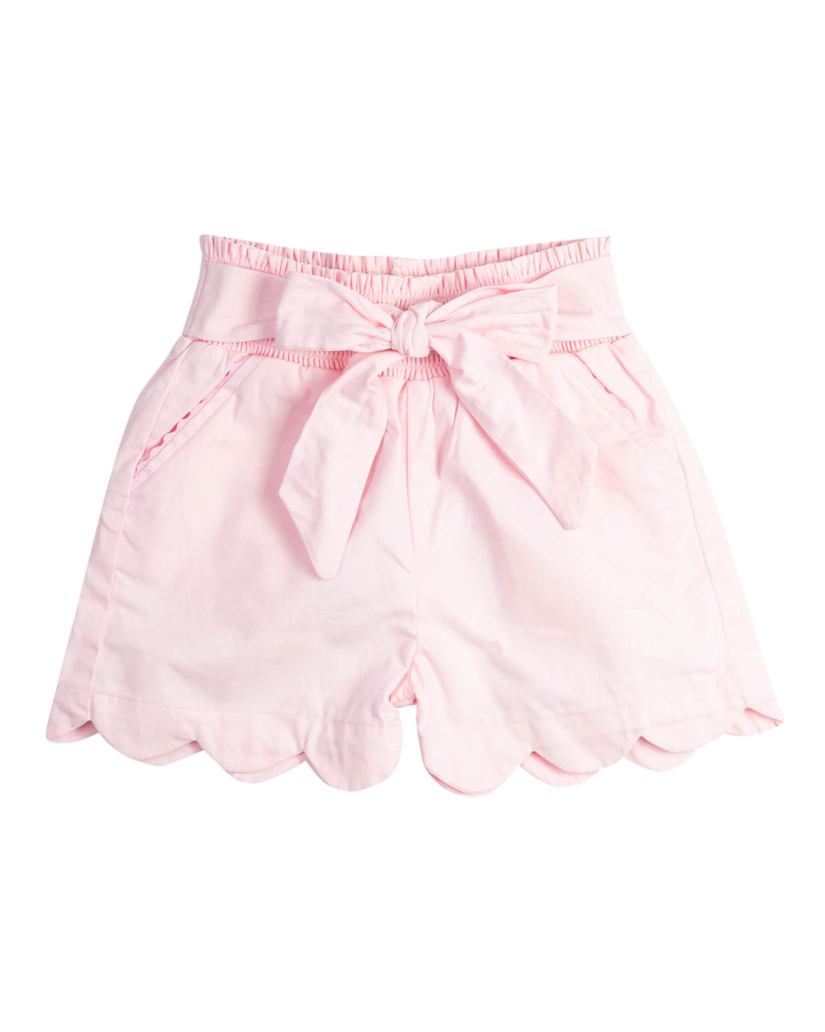 Pink Scalloped Shorts with Bow-FINAL SALE