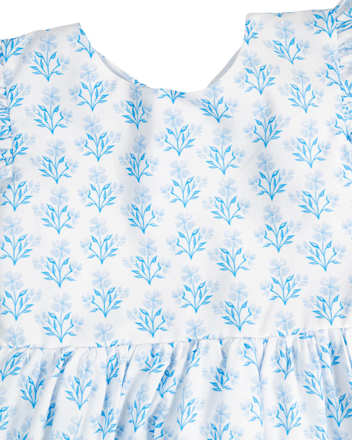 Blue Floral Block Print Bubble