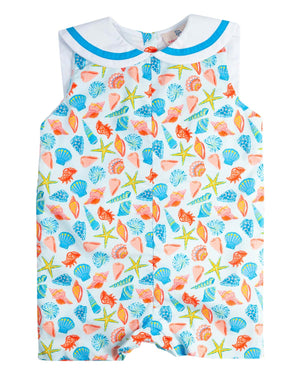 Bright Sea Life Nautical Shortall-FINAL SALE