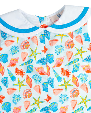 Bright Sea Life Nautical Shortall-FINAL SALE