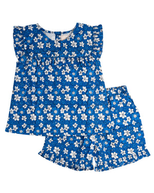 Blue Ditsy Shorts Set-FINAL SALE