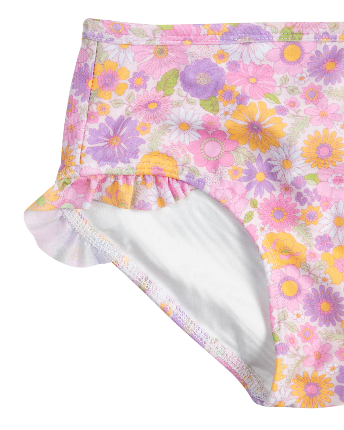 Purple Floral Ruffle Sleeve Bikini-FINAL SALE