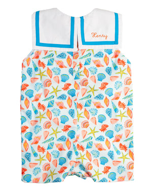 Bright Sea Life Nautical Shortall-FINAL SALE