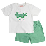 Alligator Applique Shorts Set