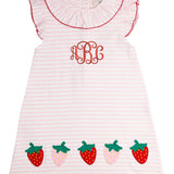 Strawberry Applique Knit Dress