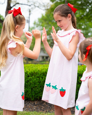 Strawberry Applique Knit Dress