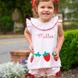 Strawberry Applique Knit Bloomer Set