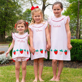 Strawberry Applique Knit Dress