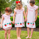 Strawberry Applique Knit Dress