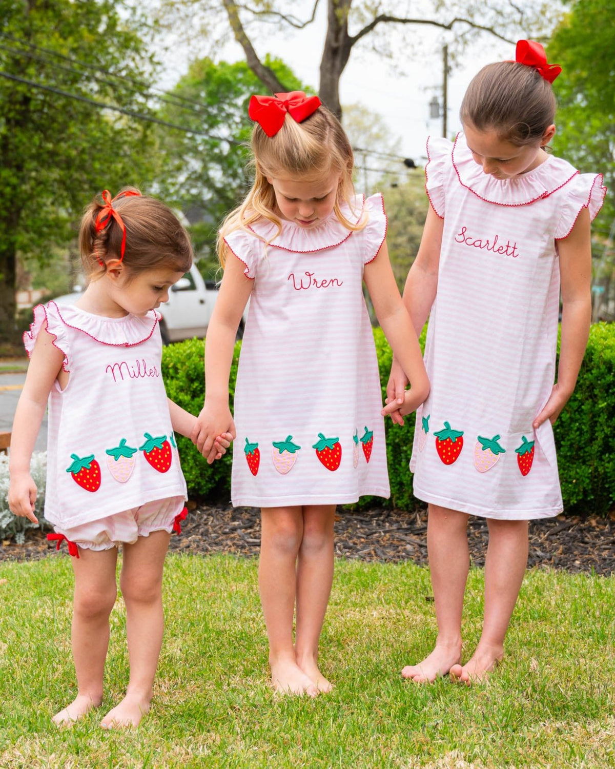 Strawberry Applique Knit Dress