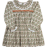 Fall Floral Smocked Ruffle Collar Dress