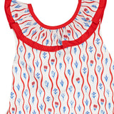 Red White Blue Floral Josie Bubble