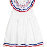 Red White Blue Smocked Chelsea Dress