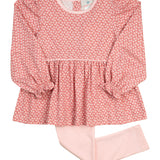 Pink Ditsy Floral Knit Legging Set