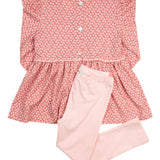 Pink Ditsy Floral Knit Legging Set
