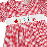 School Supplies Smocked Red Windowpane Dress- FINAL SALE