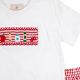 School Supplies Smocked Red Windowpane Shorts Set- FINAL SALE