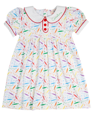 Crayon Squiggles Dress-FINAL SALE