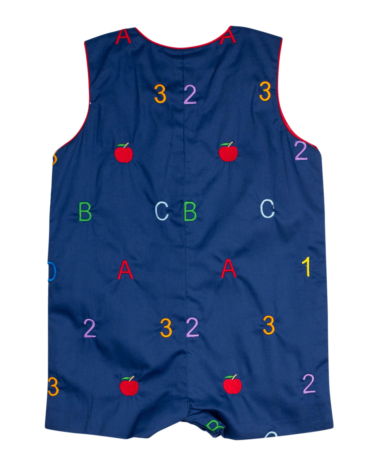 Alphabet Embroidered Navy Shortall-FINAL SALE