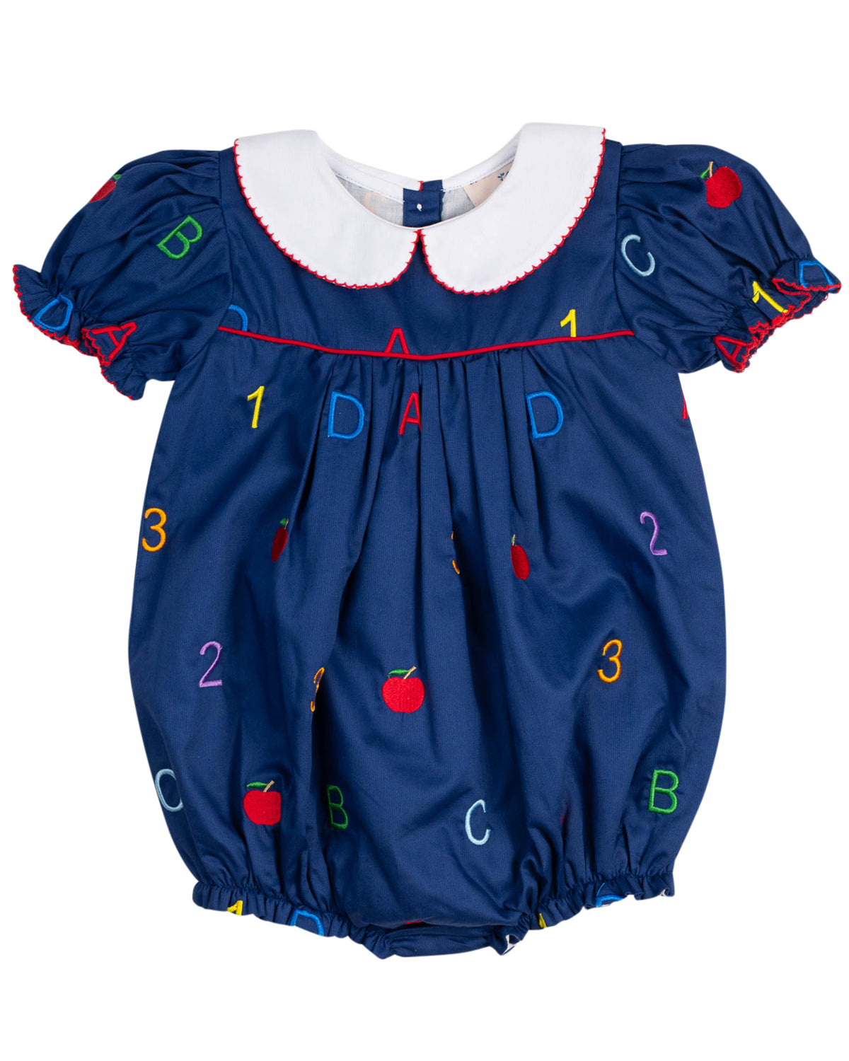 Alphabet Embroidered Navy Bubble-FINAL SALE