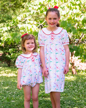 Crayon Squiggles Dress-FINAL SALE