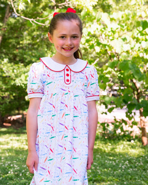 Crayon Squiggles Dress-FINAL SALE