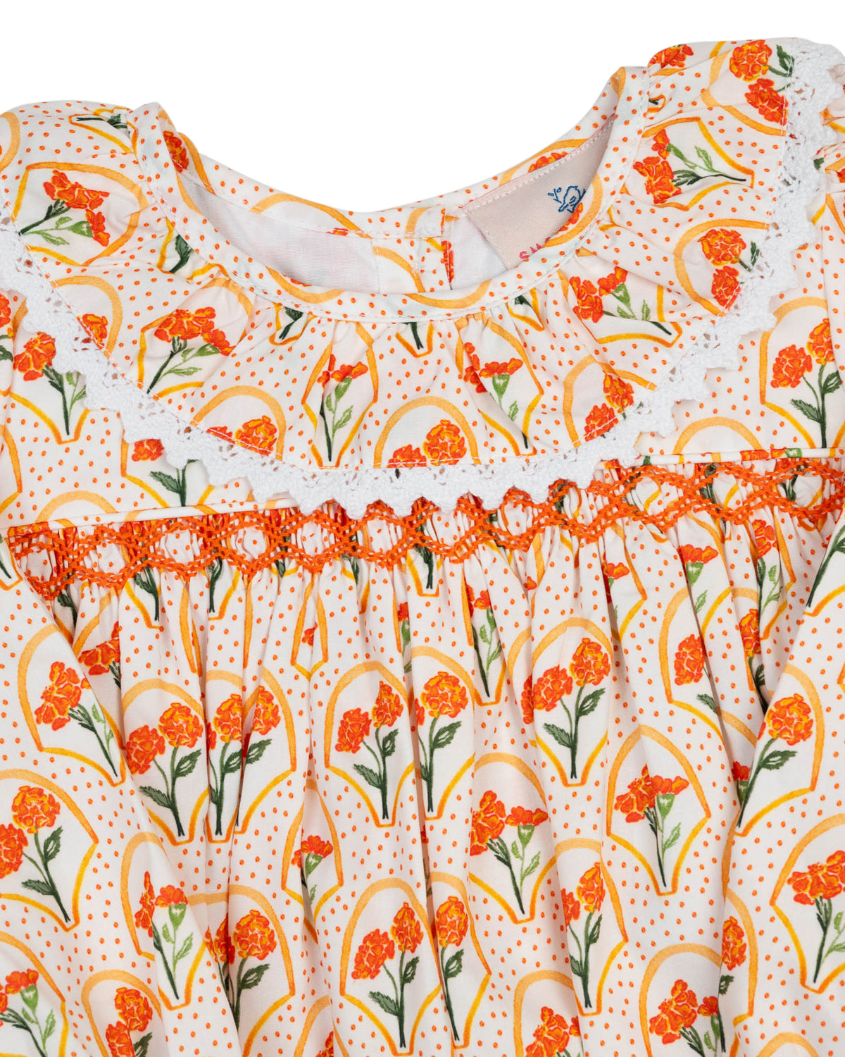 Marigold Floral Smocked Bubble