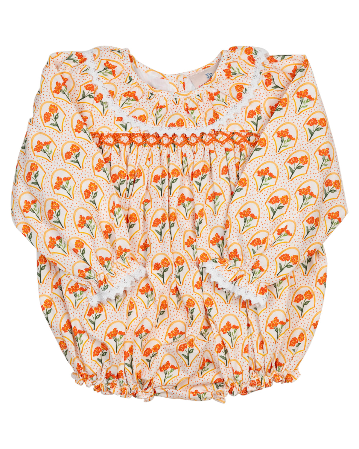 Marigold Floral Smocked Bubble