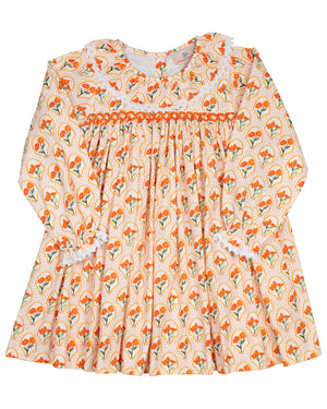 Marigold Floral Smocked Dress