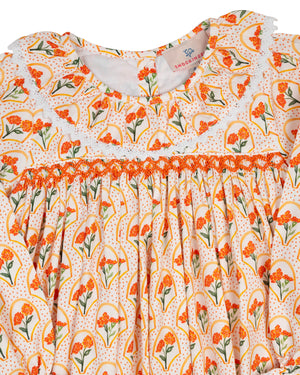 Marigold Floral Smocked Dress