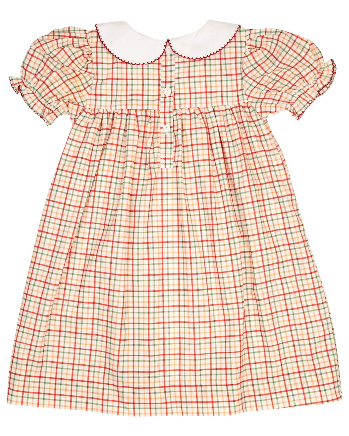 Turkeys Embroidered Plaid Dress