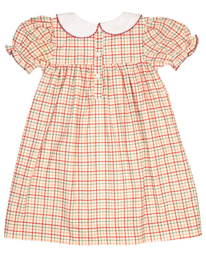 Turkeys Embroidered Plaid Dress