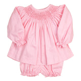 Pink Honeycomb Smocked Bloomer Set