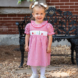 School Supplies Smocked Red Windowpane Dress- FINAL SALE