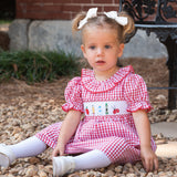 School Supplies Smocked Red Windowpane Dress- FINAL SALE