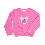 Main Street Applique Mouse Sweatshirt in Pink