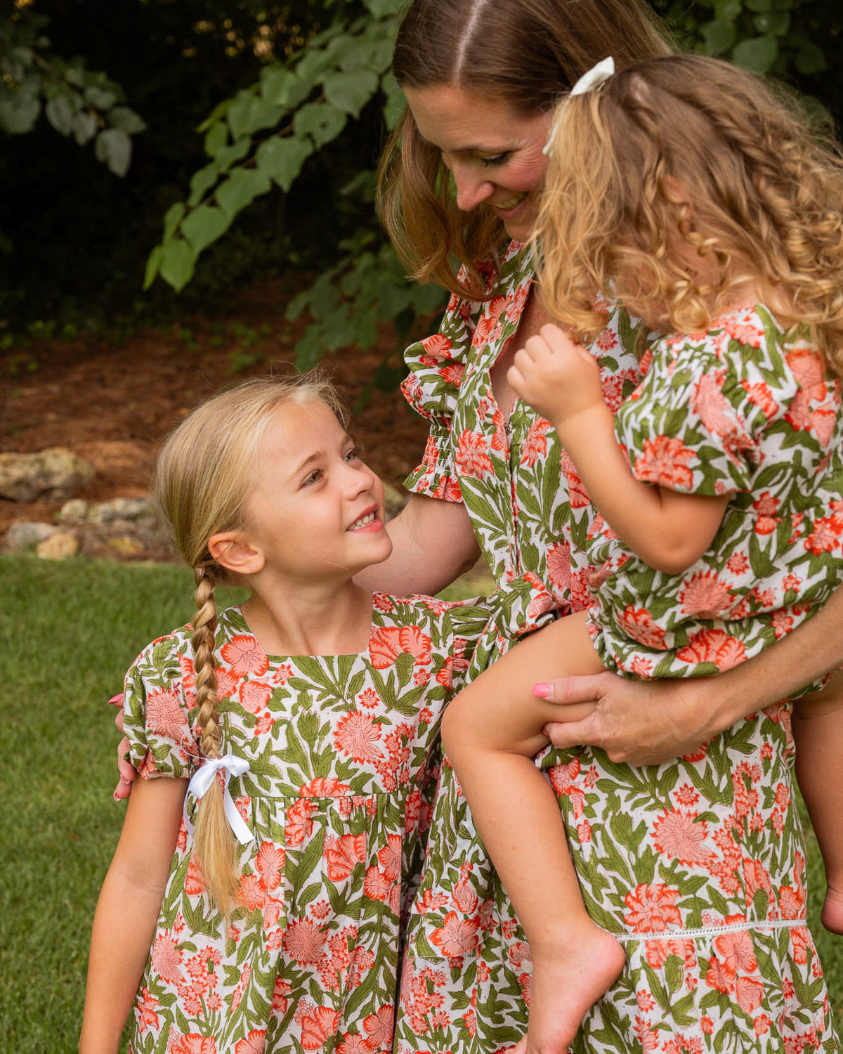 Pink Floral Puff Sleeve Ladies Dress