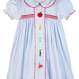 School Supplies Embroidered Dress- FINAL SALE