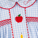 School Supplies Embroidered Dress- FINAL SALE