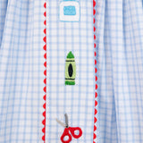 School Supplies Embroidered Dress- FINAL SALE